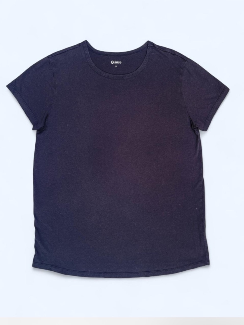 Quince Cotton Modal Maternity Crewneck Tee Black Minimalist Classic Casual Small